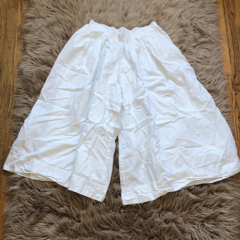 Free People White Wide-Leg Bermuda Shorts